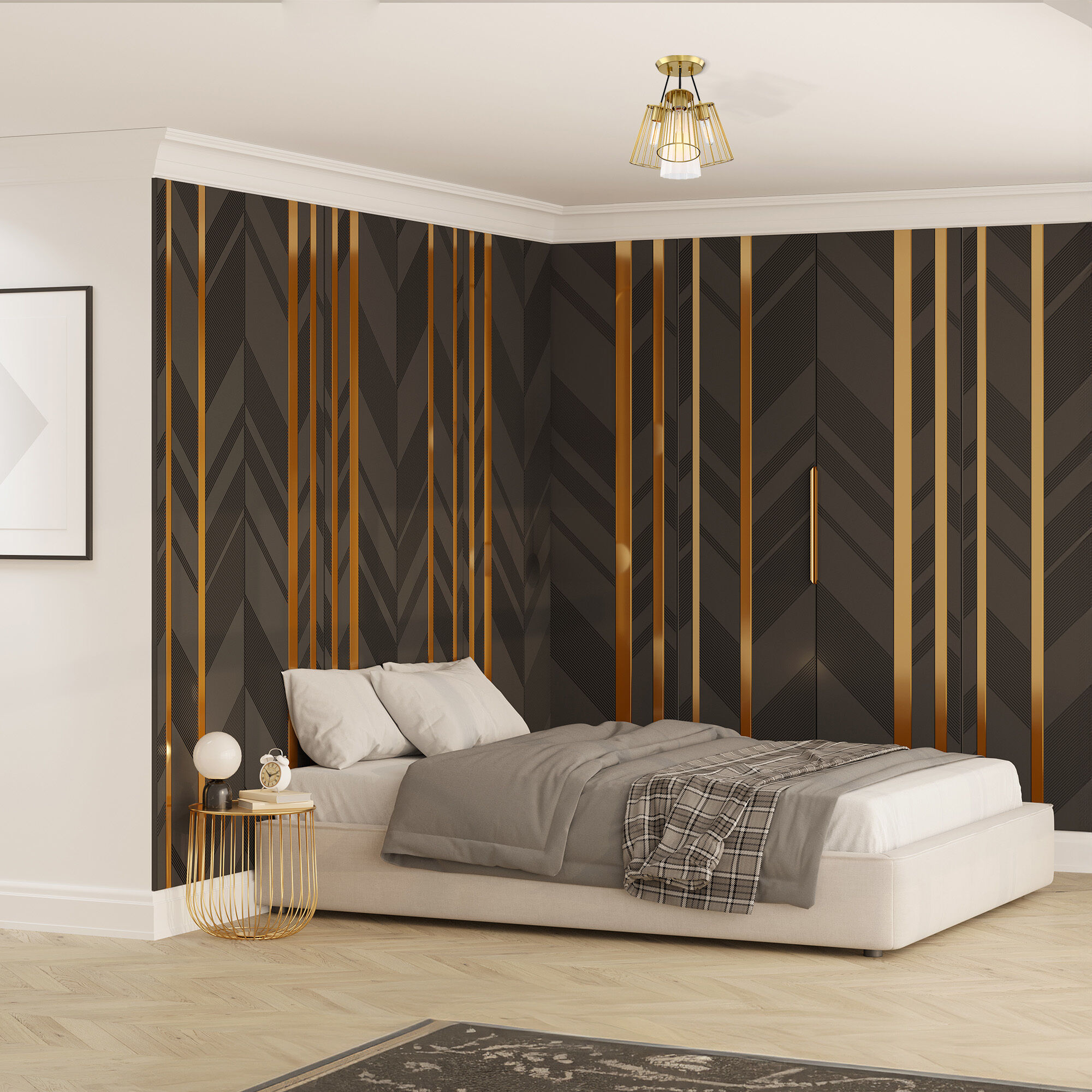 Liana 4 Light 17.5 inch Brushed Gold Semi Flush Mount Ceiling Light